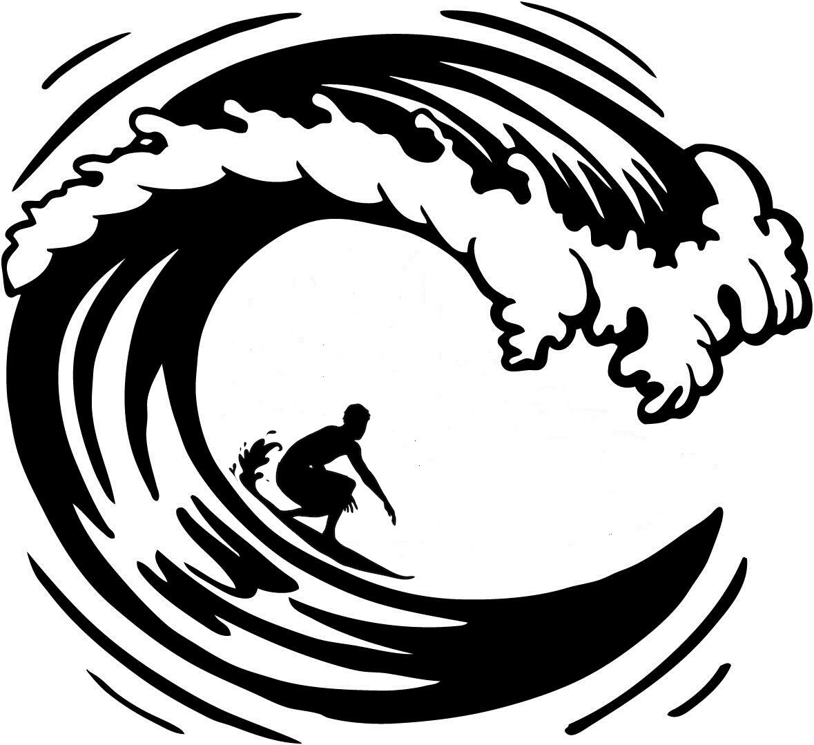 Surf Board Surfs up Surfing the Waves Vinyl Decal Graphic Sticker