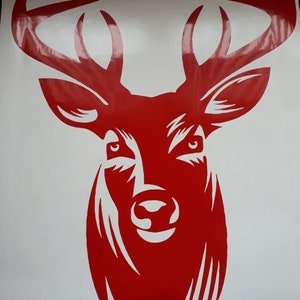 large 23 x 20 inch stag deer head car bonnet side sticker decal wall art  graphic home decor motorhome caravan