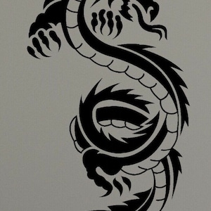 dragon decal sticker vinyl car bonnet side sticker decal wall art graphic silhouette van lorry motorhome campervan tribal dragon