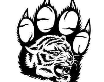 Tiger Head Car Bonnet Side Sticker Vinyl Decal Wall Art Hood Vinyl ...