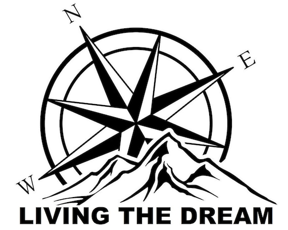 organ Formen Thicken Mountain Compass Decal Living the Dream Car Bonnet Side - Etsy