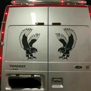 2 large 21 x 18 hawk eagle attack vinyl car bonnet side stickers decals wall art animal safari graphic silhouette van lorry motorhome