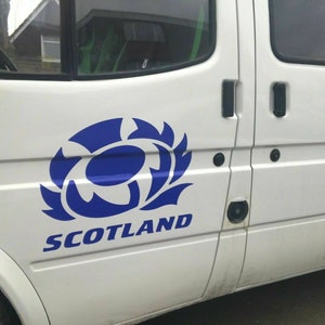 scotland thistle decal car sticker vinyl wall art bonnet side sticker van vinyl graphic decal door motorhome campervan caravan