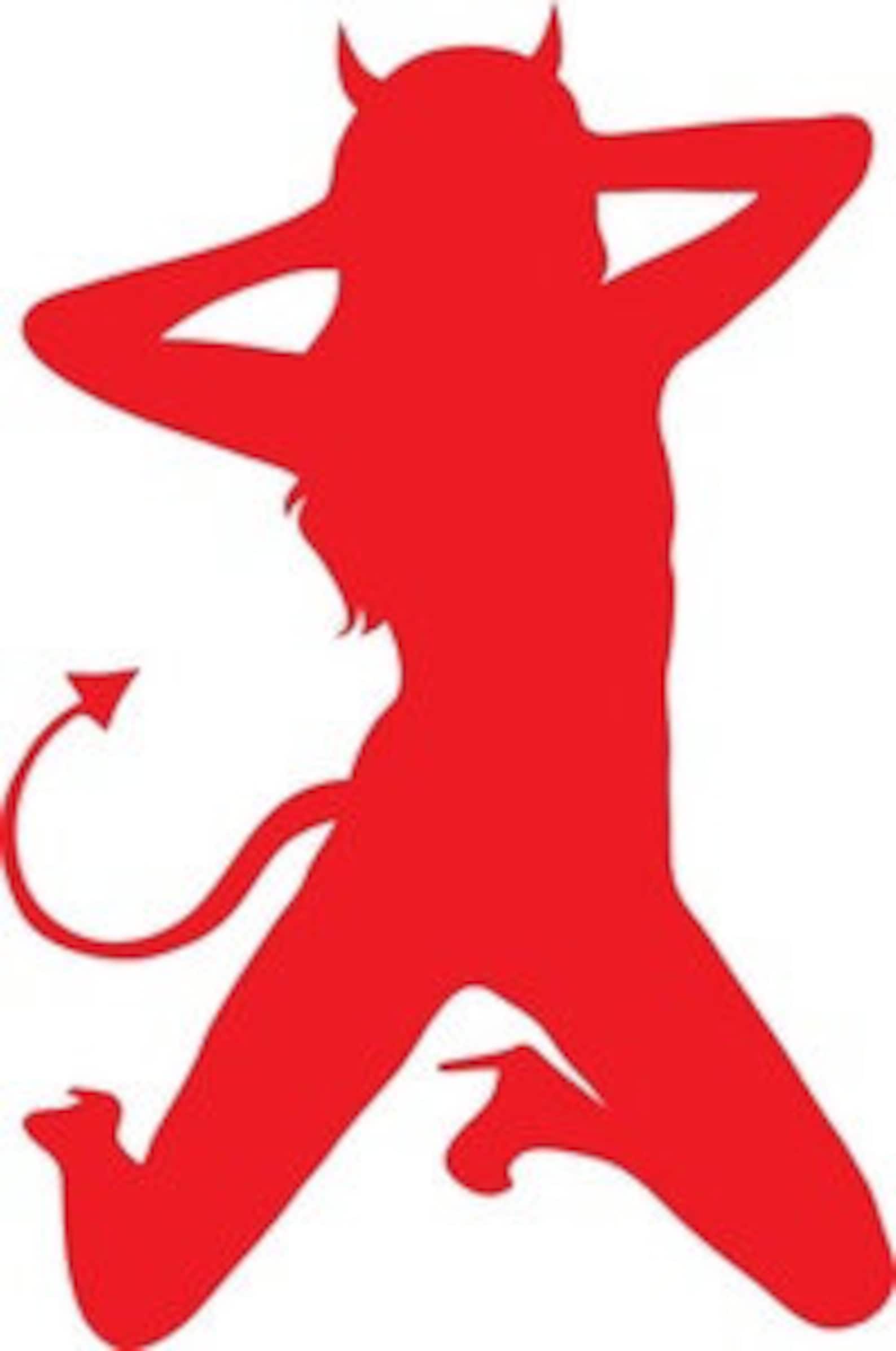 Naughty Sexy Girl Devil Horns Funny Fun Vinyl Car Van Bumper Etsy