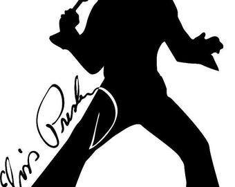 large 23 x18  elvis presley sticker decal vinyl wall art window disco club door famous star legend the king