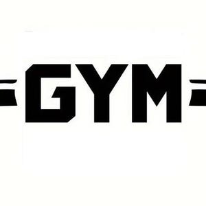 large 30 x 14 inch the gym vinyl sticker decal wall art  graphic  shop window fitness training bodybuilding weights sign quote