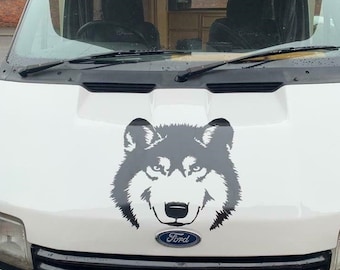 Wolf Aufkleber Wolfskopf Auto Van Bonnet Vinyl Seitenaufkleber Wandkunst Kapuze Vinyl Grafik Fenster Tür Schild Wohnmobil Wolf Aufkleber