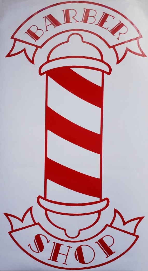 Barbier-Pole Schild Aus Vinyl – Aufkleber Für Fenster, Laden, Friseursalon