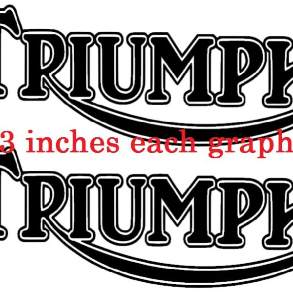 Triton Style Classic Motorcycle Tank Decal Stickers (2 Pack) - Triumph/Norton Inspired