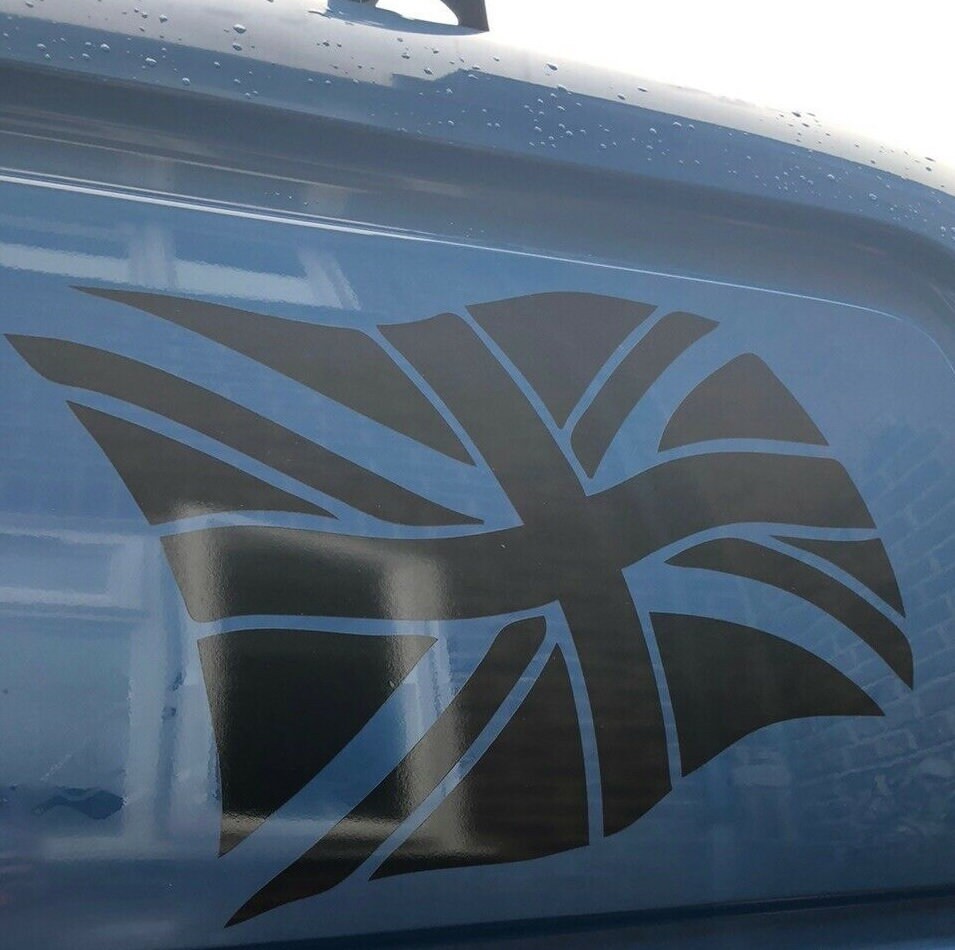 2x White Union Jack Vinyl Decals | Car Van Bike Laptop Stickers | Matte Finish | UK Made 12 thumbnail image