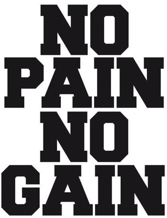 Muursticker sportschool – No Pain No Gain – Motiverende muursticker fitness voor thuisgym en workoutruimte – Citaat fitness vinylkunst aan de muur GY0130 - België