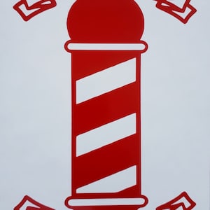 turkish barbers shop  barber pole wall art decal window vinyl graphic sticker salon decor  door advertising sign barbers  mens