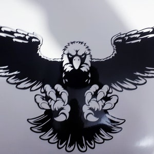 hawk eagle attack claws car bonnet hood side sticker decal wall art decal vinyl graphic window door body panel van decor sign bird of prey