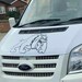 Large 30" Lucky 13 Skull & Bones Vinyl Decal – Gloss White – For Car, Van, Window