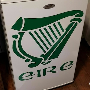 irish harp decal eire ireland gaelic vinyl car bonnet van side sticker wall art fridge door mancave pub