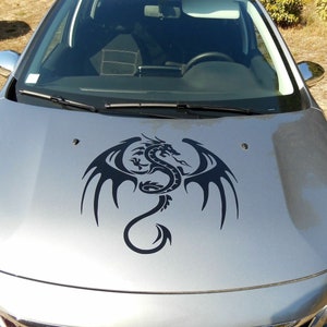large 22 x 22 dragon decal vinyl car bonnet side dragon sticker decal wall art animal  graphic silhouette van lorry motorhome campervan
