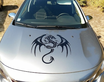 large 22 x 22 dragon decal vinyl car bonnet side dragon sticker decal wall art animal  graphic silhouette van lorry motorhome campervan