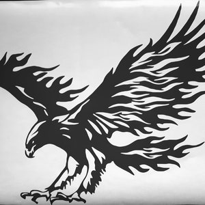 hawk eagle attack wall art decal car van bonnet vinyl side sticker hood vinyl graphic window door van sign motorhome campervan