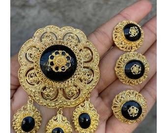 Kebaya Brooch: Indonesian Alpaca Sunflower Motif
