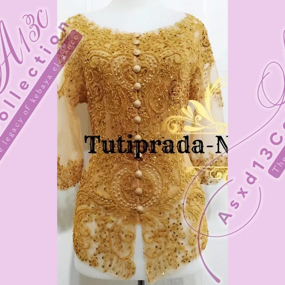 Payet Kebaya Dress: Indonesian Brocade Long Sleeve Kebaya