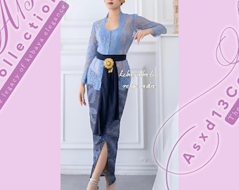 Brocade Kebaya Dress with Batik Skirt Obi