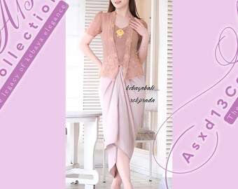 Brocade Kebaya Dress with Batik Skirt