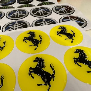 FERRARI Center Cap Replacement Stickers Domed Resin, Lorinser Hub Cap, Auto Emblem Custom