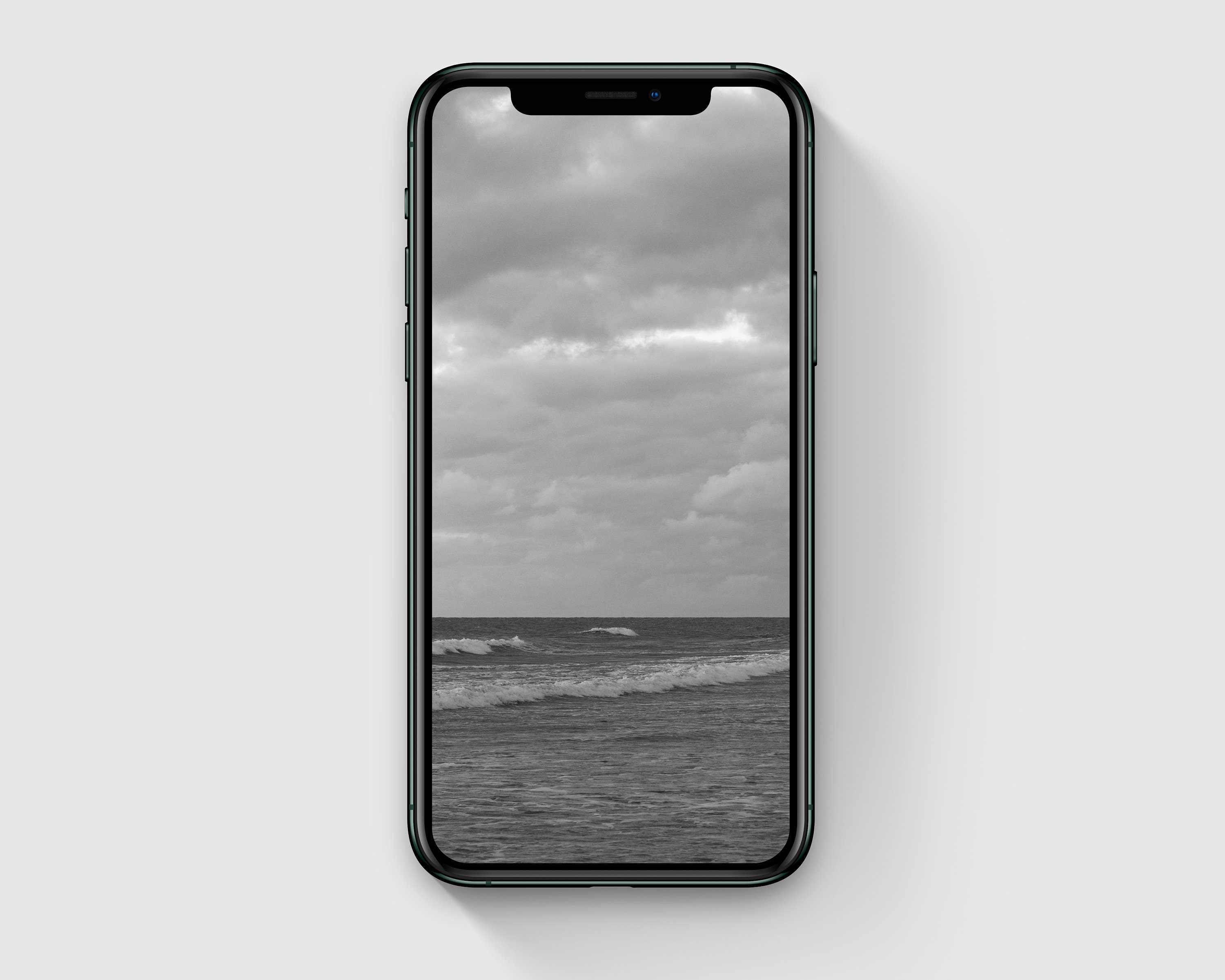 Beach iPhone Wallpaper, Minimalist Phone Background, Black and White ...