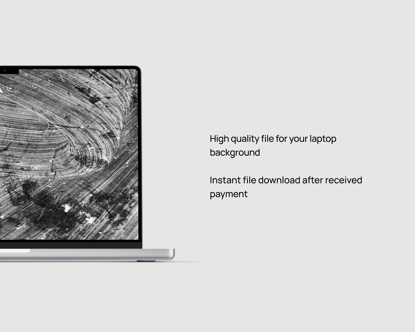 Minimalist Laptop Wallpaper Digital Download Black and White Line Art