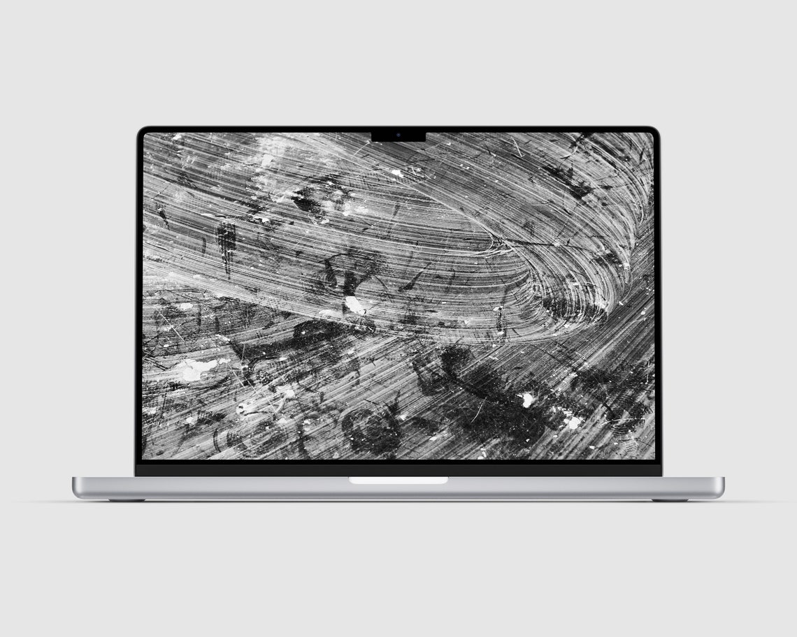 Minimalist Laptop Wallpaper Digital Download Black and White Line Art