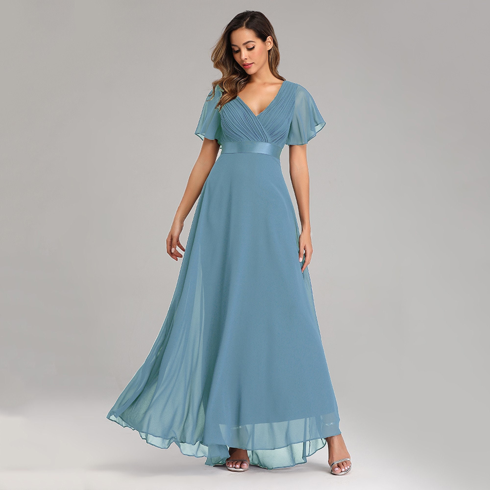 V Neck Maxi Dress - Etsy UK