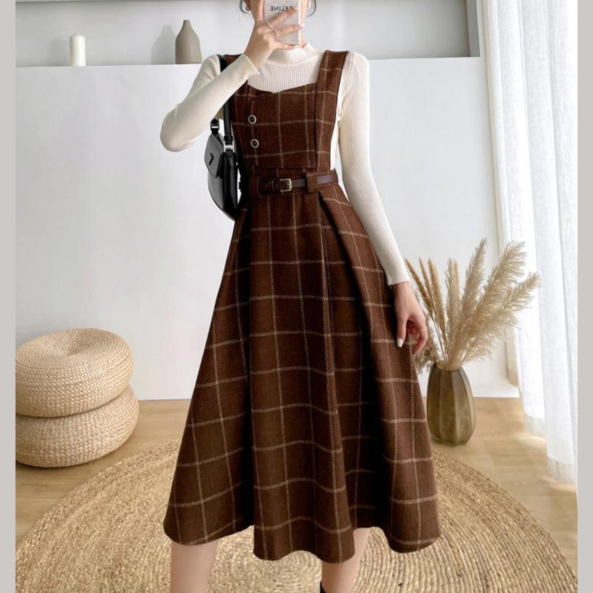 Tweed Midi Dress - Etsy Tweed Midi Dress - Etsy