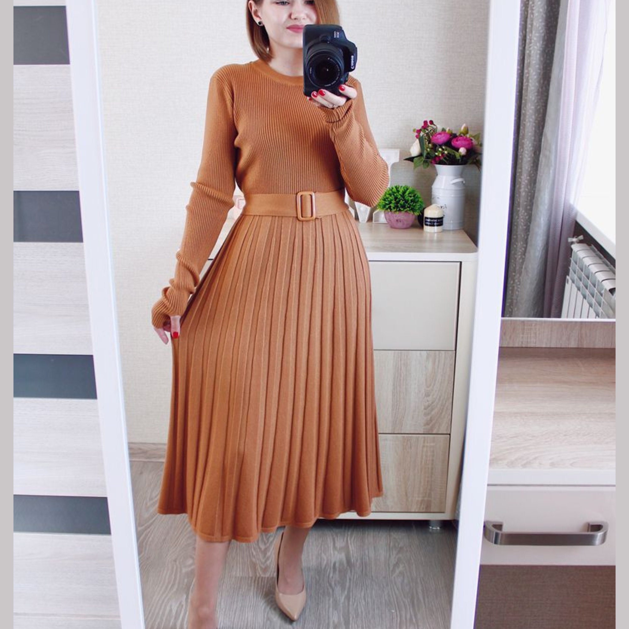 Aesthetic DRESS KNIT Sweater Dress Warm Dress Knitwear - Etsy UK