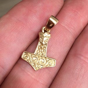 Anhänger Amulett Thors Hammer Mjölnir Viking Norse aus 585er Gelbgold
