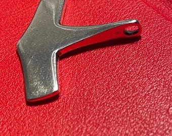 Ciondolo etnico replica del martello di Thor Mjolnir, Hallmark Romersdal Denmark, in argento sterling 925 massiccio, fatto a mano.