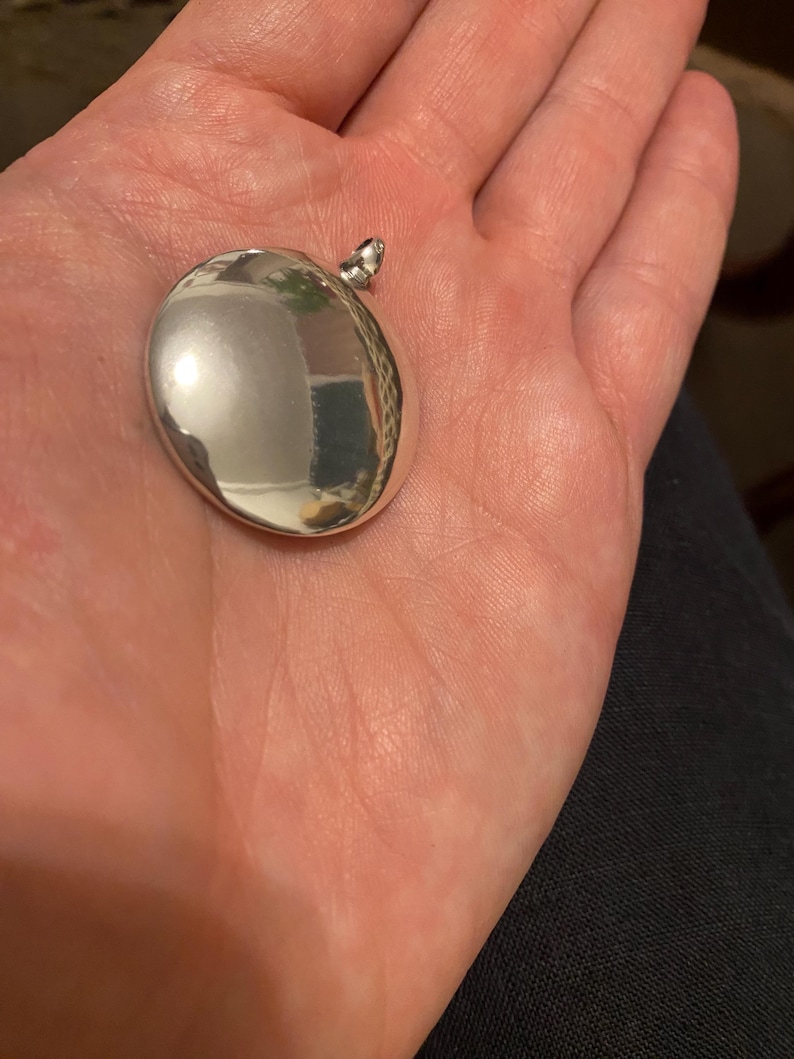 Ciondolo in argento sterling 925 massiccio, fatto a mano, con specchio, sciamano, Nepal, Tibet, buddista, amuleto di protezione personalizzato. immagine 2
