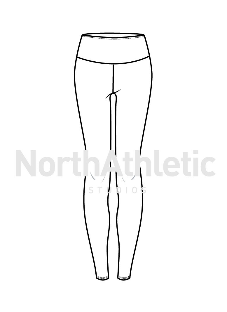 WOMEN'S LEGGINGS Fashion Vector Drawing, Flat Sketch, Fashion Template for  Adobe Illustrator 