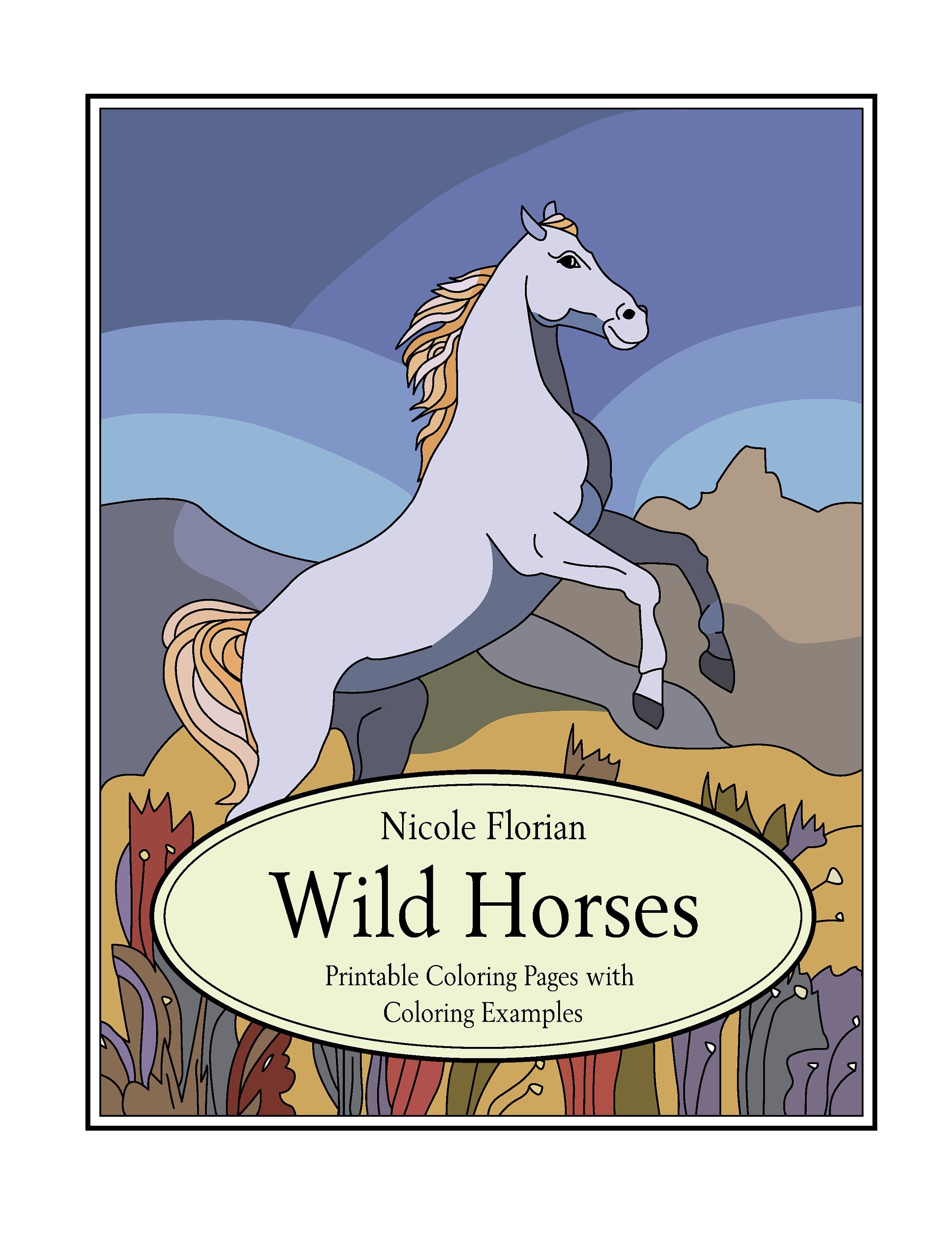 wild horses 32 printable coloring pages horse coloring etsy