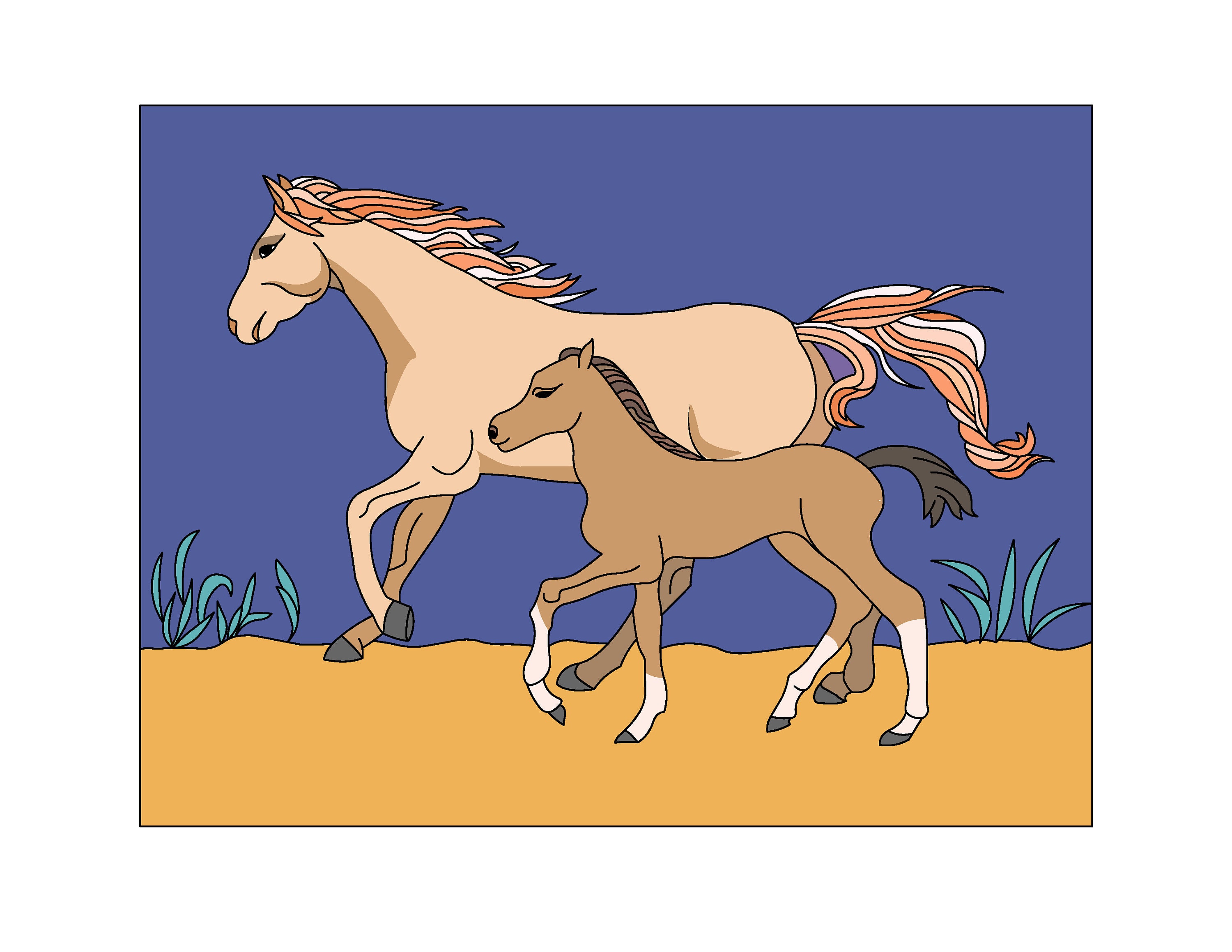 Wild Horses - 32 Printable Coloring Pages - Horse Coloring Book ...