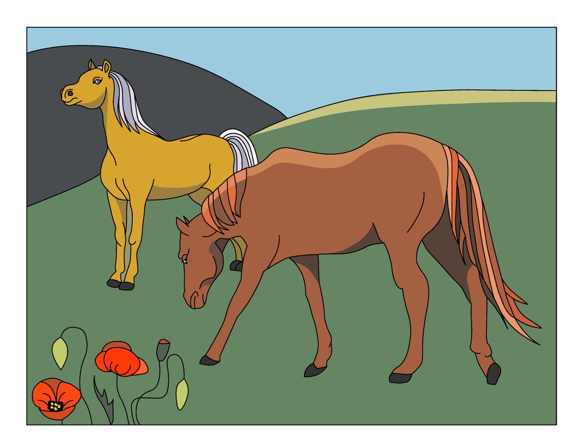 Wild Horses - 32 Printable Coloring Pages - Horse Coloring Book ...