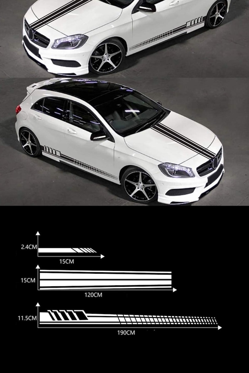 5 Full Body Decals Universal Car Sports Sticker Car Side Etsy