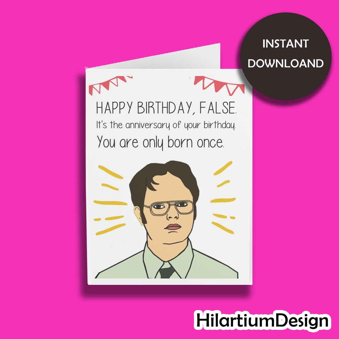 Dwight Schrute Birthday Card | Instant Download Birthday Card | Print ...