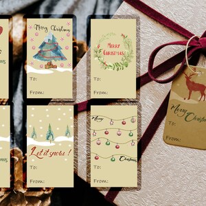 Printable Christmas Gift Tags Set of 6 | Christmas Tags | Boho Christmas - Downloadable and Ready to Print PDF