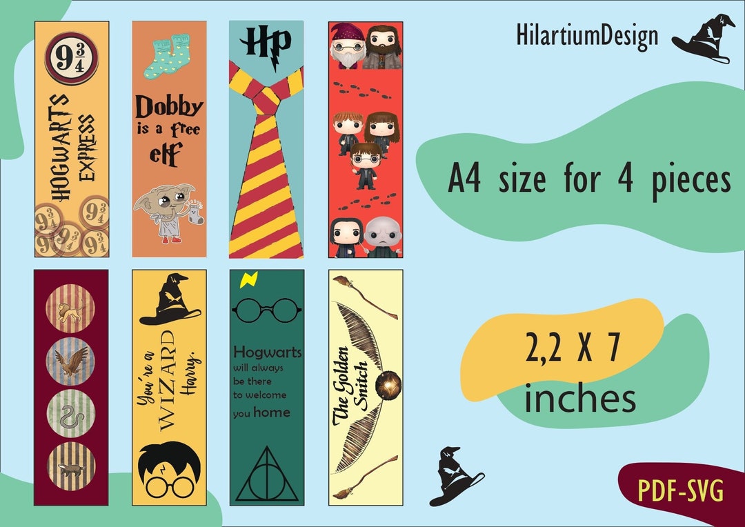 Wizard Bookmarks Set: Magical Designs (PDF & SVG) - Etsy