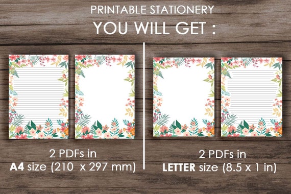 Flowers Printable Stationery Paper / Trees Printable | Etsy