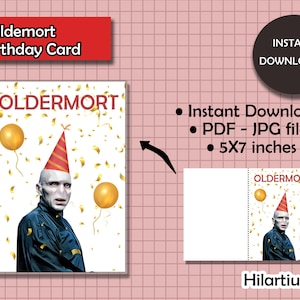Voldemort - Oldermort Geburtstagskarte | Sofort Download Geburtstagskarte | Druck zu Hause | Lustiger Geburtstag | Druckbar | PDF | Last Minute Karte