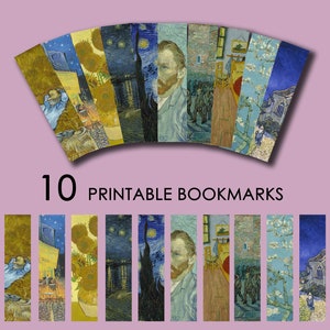 Printable Bookmarks , Printable Van Gogh Bookmarks Set, bookmarks, Digital Bookmark , Printable, Downloadable