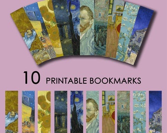 Printable Bookmarks , Printable Van Gogh Bookmarks Set, bookmarks, Digital Bookmark , Printable, Downloadable
