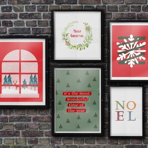 Christmas Gallery Wall Art Prints: Holiday Home Decor (Digital Download)