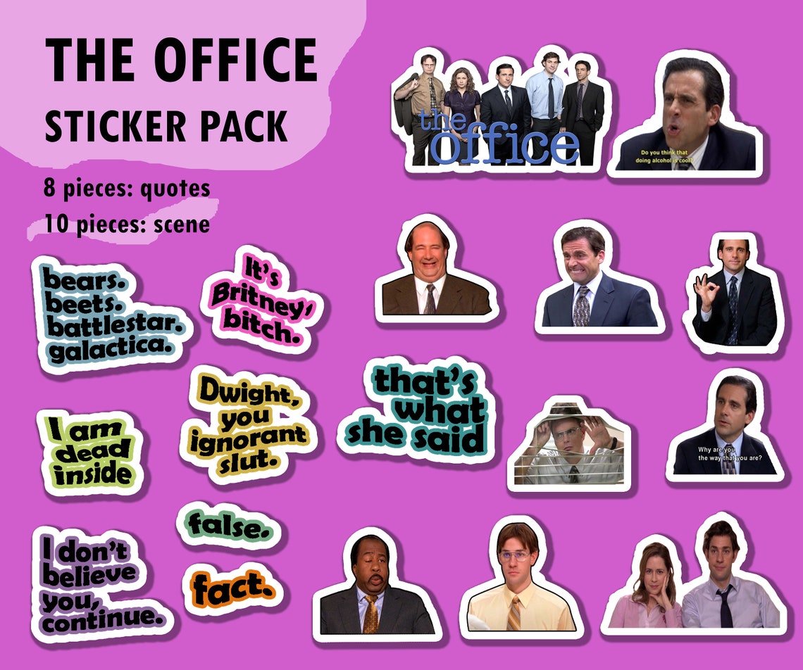 The Office TV Show Sticker Pack Printable Sticker Inspired Etsy